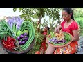 Yummy Green Papaya Spicy with Natural vegetables for Food - Green Papaya for Lunch food ideas Ep 30