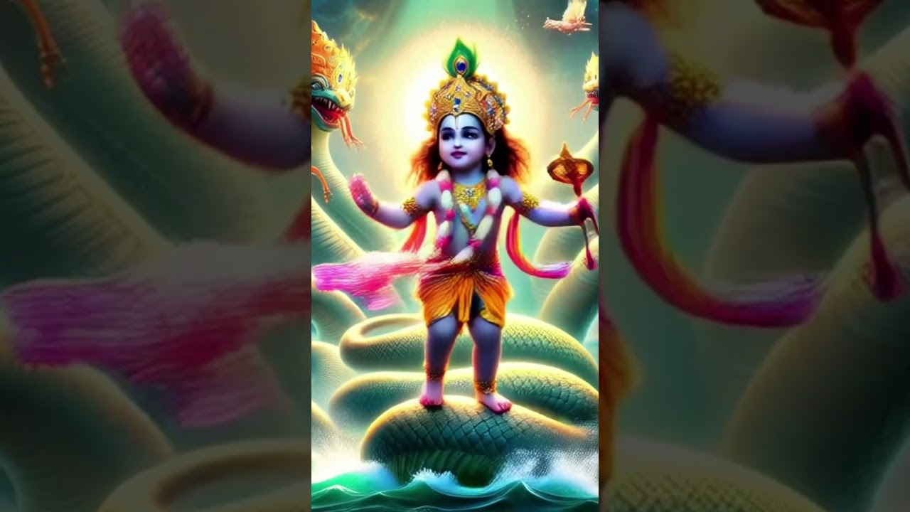 🐍💃காளிங்கனைக் கீழடித்த மாயவன்! Shorts #TrendingShorts #YTShorts #DanceOfKrishna