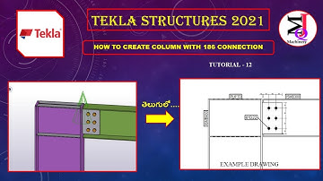 Tekla2021/ How create column with 186 connection tutorial-12 telugulo