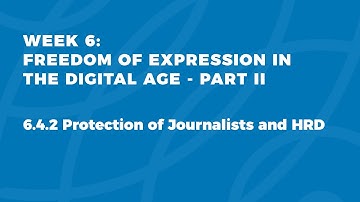 MOOC FOE1x | 6.4.2 Protection of Journalists and HRD