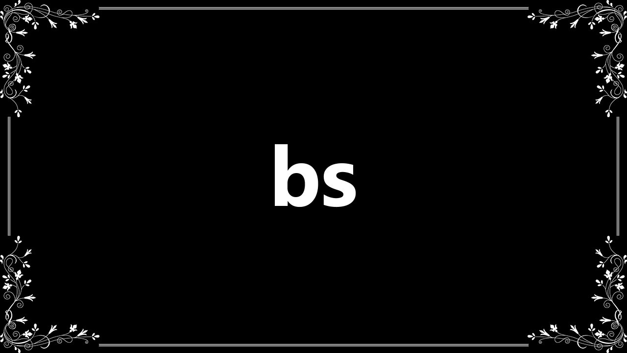 Bs Definition And How To Pronounce YouTube