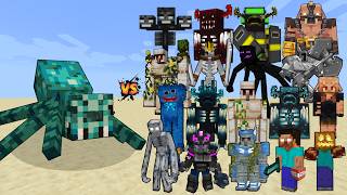 Giant Cave Spider vs Minecraft Mobs &amp; Bosses - Minecraft Mob Battle