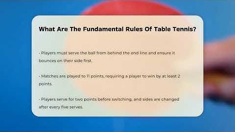 What Are The Fundamental Rules Of Table Tennis? - The Racket Xpert