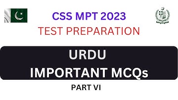 Urdu Important MCQs Part 4 | CSS MPT 2023 Test Preparation | CSS Screening Test