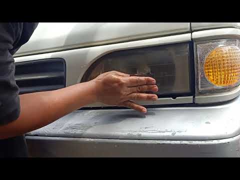 DIY cleaning headlight.kia besta.