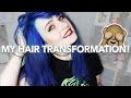 MY NEW HAIR TRANSFORMATION // DYING MY HAIR BLUE!!