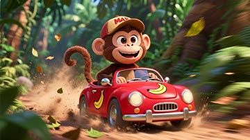 Wroom Wroom Monkey Car 🚗🐵🎶 | Learn Colors and Numbers for Kids | Fun Learning Adventure