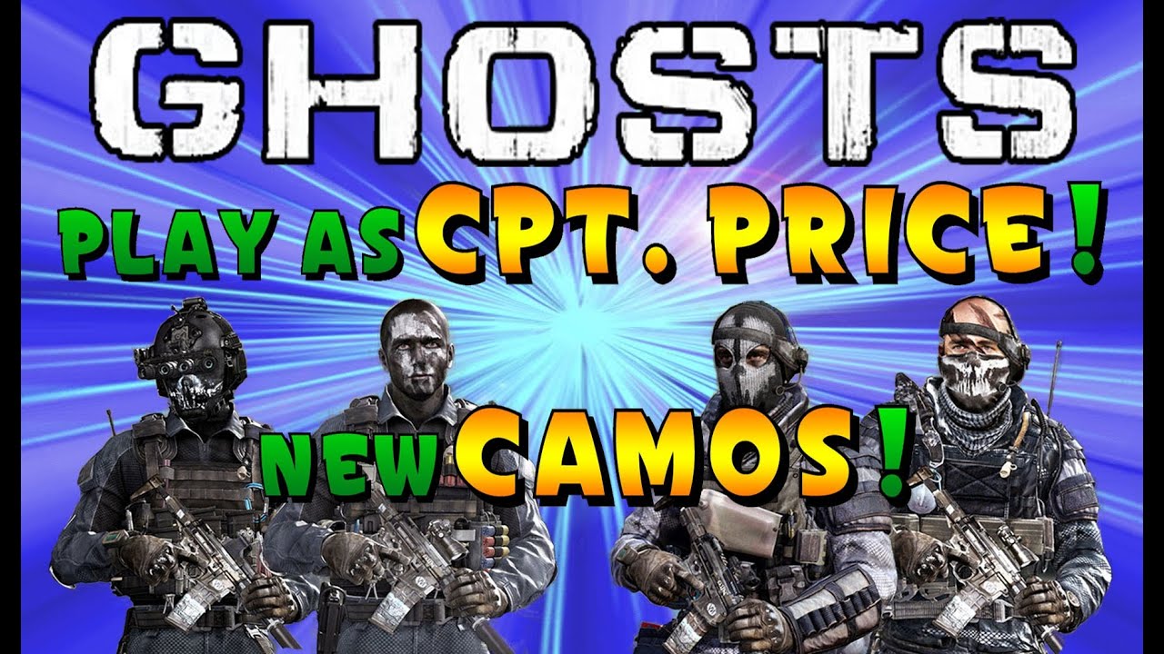 COD Ghosts NEW CAMOS, Play as "CAPTAIN PRICE", Extra LOADOUTS! (Inferno, Circuit, Ducky, Space Cats)