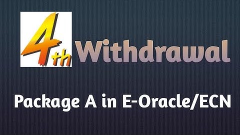 4th Withdrawals started in E-Oracle/ECN....???