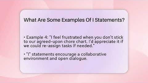 What Are Some Examples Of I Statements? - The Personal Growth Path