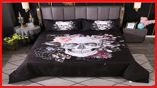 Great product -  Mrbay Floral Skull Comforter Sets Skull Bedding Set 3D Digital Print Skeleton Flora