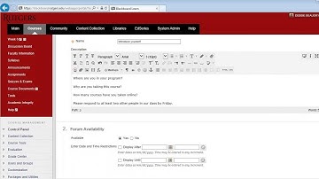 Faculty: Setting up a Discussion Board in Blackboard