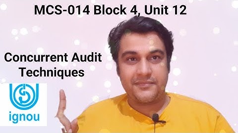 Concurrent Audit Techniques | MCS-014 Block 4 Unit 12 | ignou bca mca | mcs014 | mcs-014