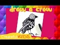 How to draw a crow  art lesson for kids