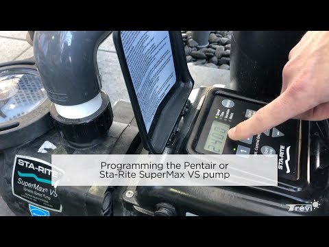 Programming the Pentair or Sta-Rite SuperMax VS pump