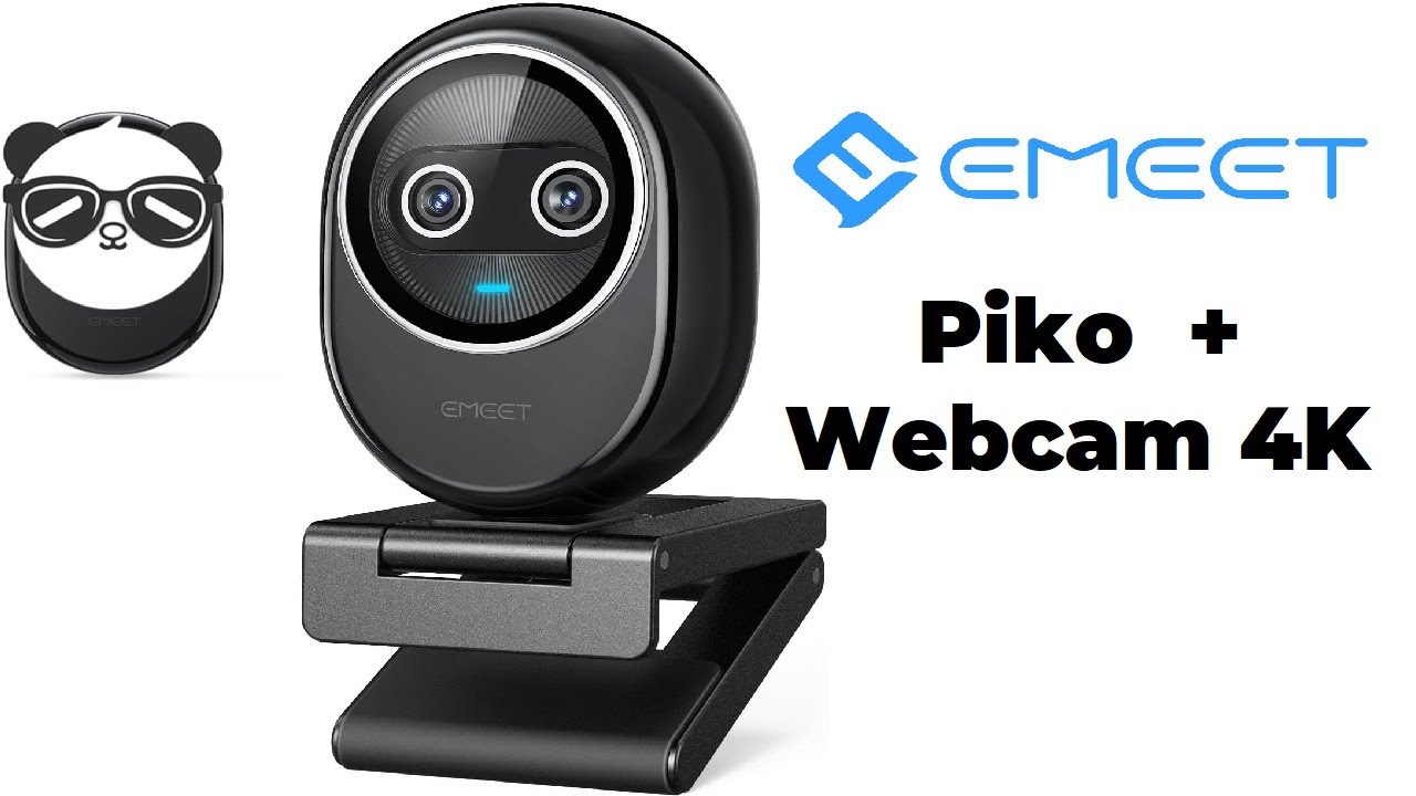 EMEET Piko Webcam 4K, la Prima Webcam 4K con Doppia Fotocamera AI al Mondo, 3 Microfoni e 3 Modalità Audio, Cover Magnetica per la Privacy Panda, per Gli Streamer Live