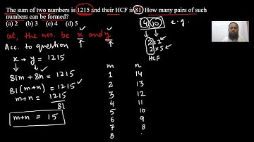 The sum of two numbers is 1215 and their HCF is 81. How many pairs of such numbers can be formed ?