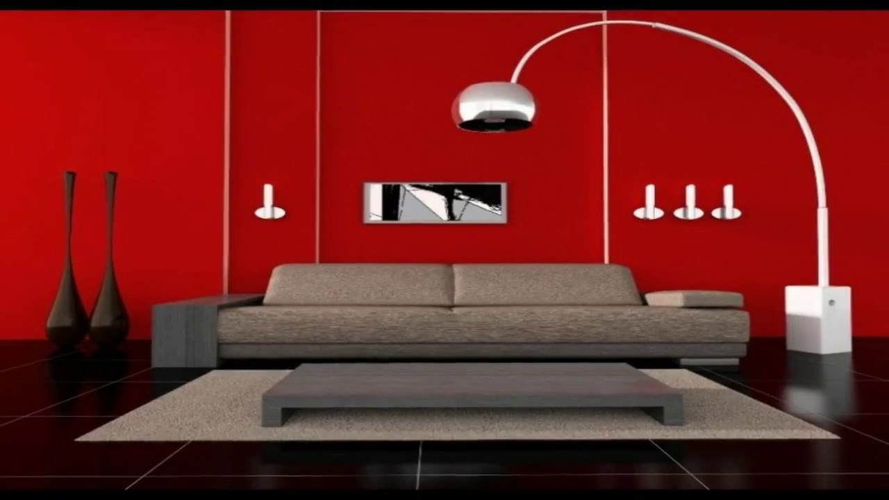 Red Wall Living Room Design Ideas YouTube