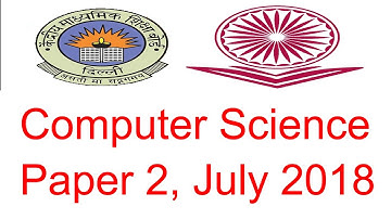 UGC NET Computer Science Paper 2 Answer Key 2018 July