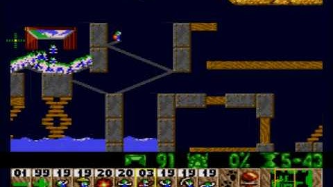 Lemmings Tricky level 8 100% Solution Sega Genesis