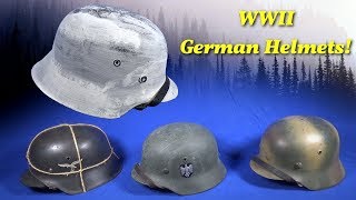 EASY way to identify German Helmet Models - HOW to make a Winter Camouflage Helmet Without Paint!
