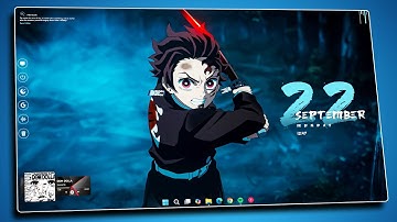 Desktop customization: Demon Slayer Desktop Setup | Anime Theme for Windows!