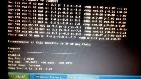 pixhawk Compassmot results