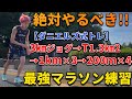 【マラソン実践】2時間20分切りにむけてまずはサブスリー練習で体力を戻す！