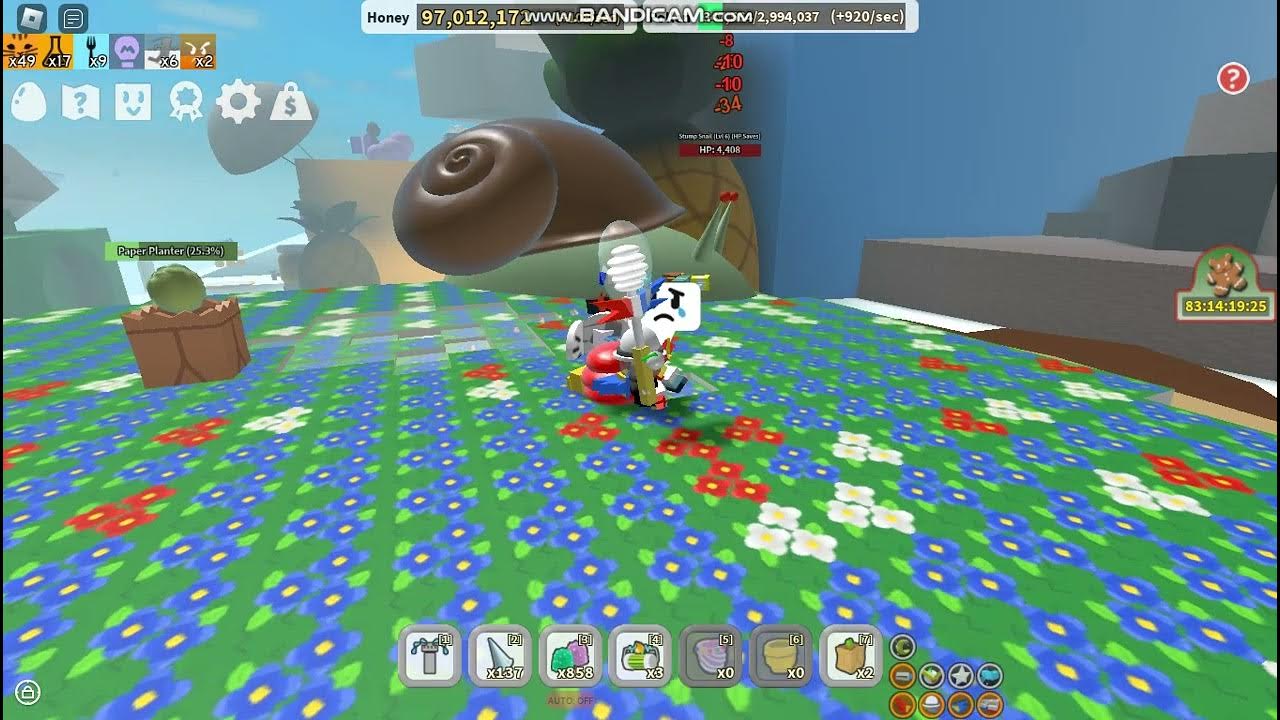 Finally killing the stump snail ! [Bee Swarm Simulator] YouTube