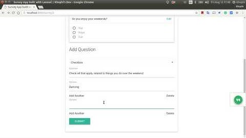 Overview of our Survey Laravel App