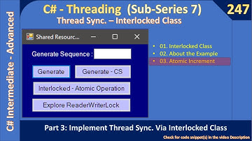 Atomic Operation | Part 3 - Thread Sync By Interlock | C# Advanced #247