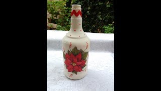 DECOUPAGE NA GARRAFA |  DECORAÇÃO DE NATAL