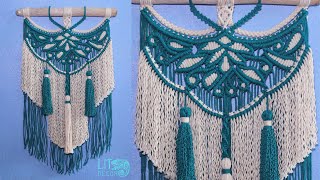 TIME LAPSE | DIY 2 Colors Macrame Wall Hanging Freestyle Design & Tutorial by LIT decor