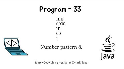 #33 || Program to Print Number pattern 8. || #JAVA || Java Programing Questions
