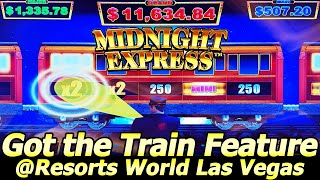Triggered The Train Feature in the Midnight Express Slot by Aristocrat at Resorts World in Las Vegas