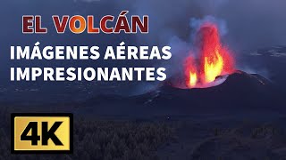 🌋El VOLCÁN de LA PALMA en 4K. IMPRESIONANTES IMÁGENES AÉREAS 🔥.