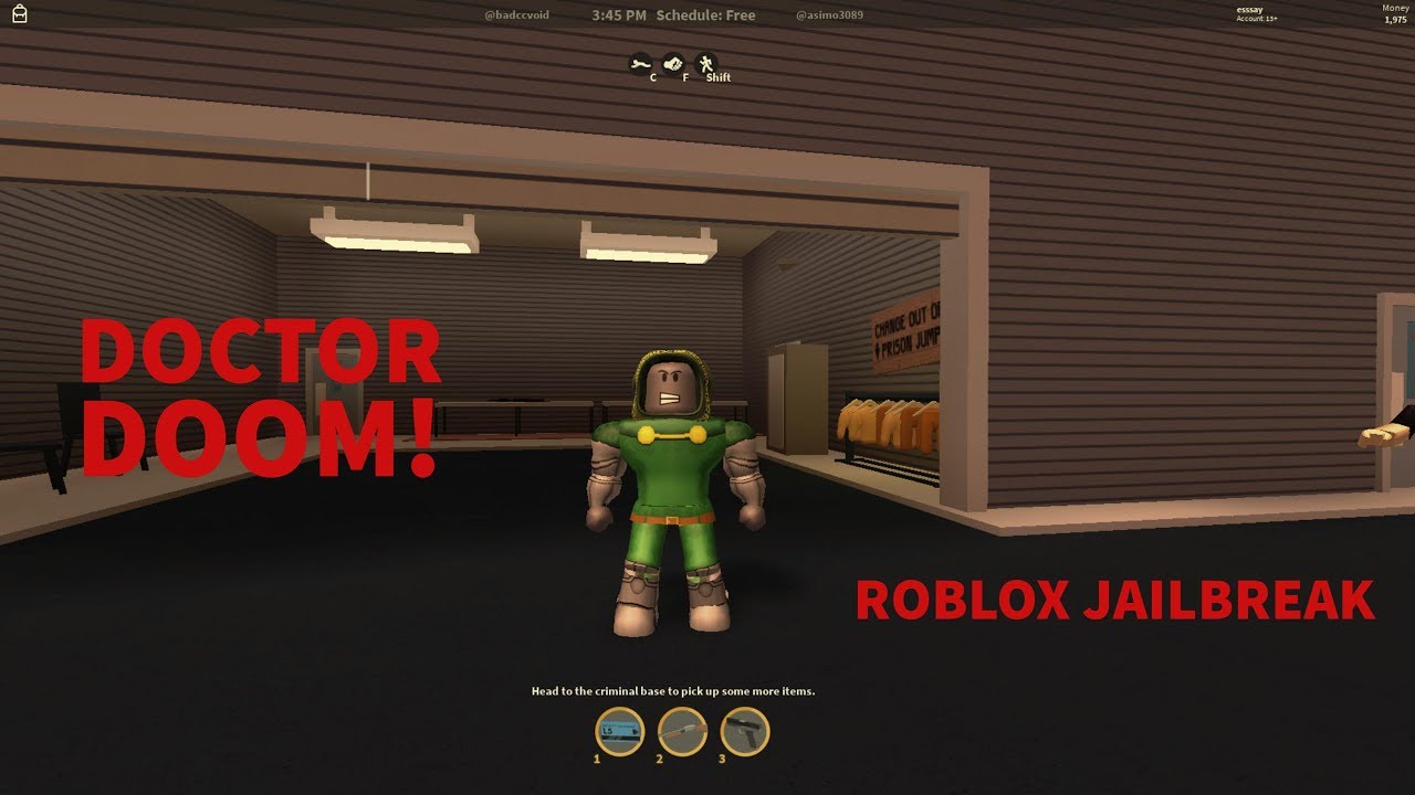Doctor Doom Escapes Prison Roblox Jailbreak Youtube - doom the game on roblox