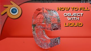 How to fill object with water Filling text with liquid fluid in Blender Tutorial