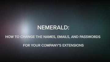Nemerald: How to change the names, emails, and passwords for your company