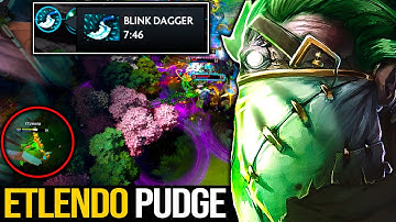 OMG 7Mins Blink Dagger | Master Tier Etlendo Pudge Offlane Just Outplayed | Pudge Official