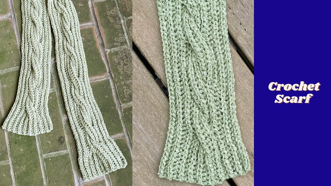 Crochet Cable Scarf- Easier than it looks and NO POST Stitches - YouTube