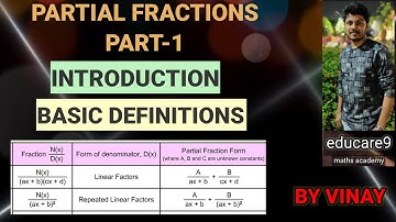 PARTIAL FRACTIONS PART-1 || INTRODUCTION AND BASIC DEFINITIONS | MATHS-2A [IPE]/ CLASS-12 | BY VINAY