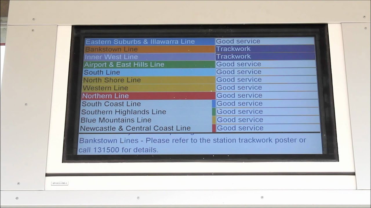 CityRail Service Interruptions Passenger Information Display screen ...