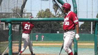 Stanford Freshmen OF Austin Wilson and INF/OF Brian Ragira Batting Practice