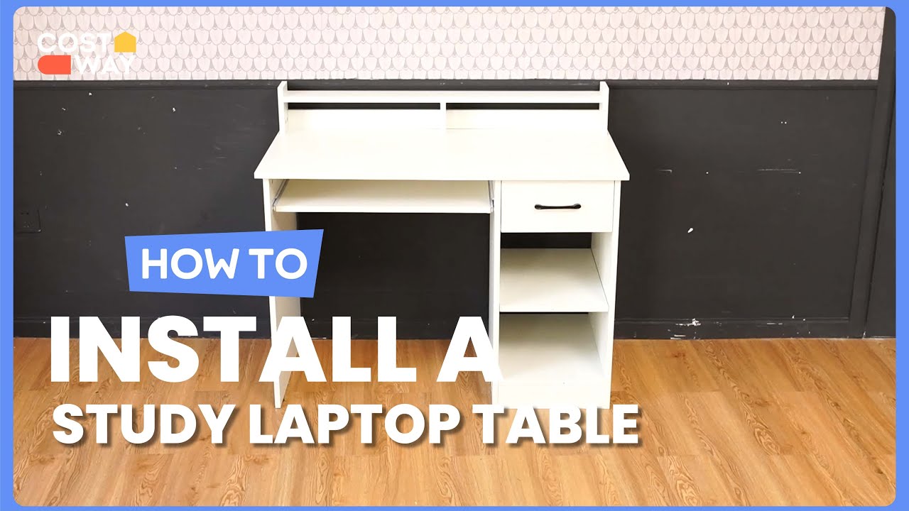 How to Install the Study Laptop Table with Drawer and Keyboard Tray ...