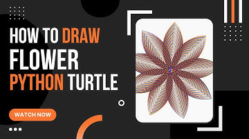 Drawing flower using Python Turtle | Tutorials Tuts Python Turtle