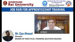 Mr Ejaz Ahmad, Director, BOPT(ER) addresses JOB FAIR organized by Jharkhand Rai University, Ranchi screenshot 2
