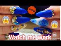 WATCH ME WORK ! Blue bling #amazing #nails !