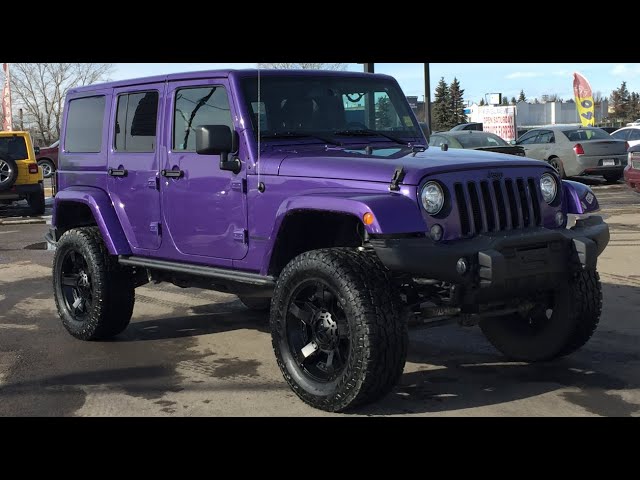 2017 Jeep Wrangler Unlimited Xtreme Purple! Lifted! Low KM's! - YouTube