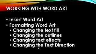 Working with word art & textbox in MS Word 2013